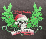 Anvil Men's Bret Michaels Pets Rock Holiday Christmas Skull Black Shirt Medium