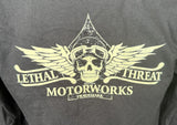 Lethal Threat Men's Motorcycle Motorworks Black Long Sleeve Shirt Size Medium