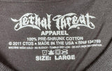 Lethal Threat Men's Motorcycle Club Chopper Black Short Sleeve Shirt Size Large