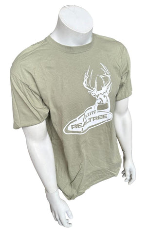 Anvil Men's Team Realtree Deer Graphic Brown Shirt Short Sleeve Size Large