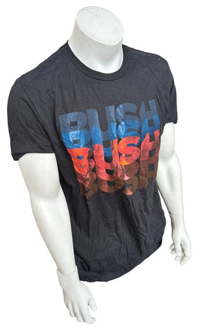 Bay Island Men's Bush Band Graphic Black Short Sleeve Shirt Size Large