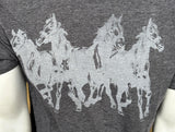 Next Level Men's Mumford & Sons Horses Graphic Gray Shirt Short Sleeve Large