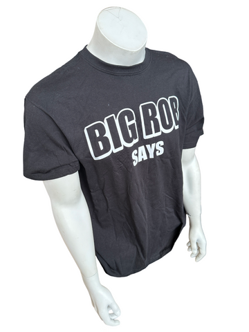 Anvil Men's Big Rob Says Do The Ham & Cheese Black Short Sleeve Shirt Size Large