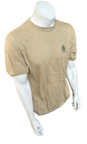 Anvil Men's Mossy Oak Tree Graphic Brown Short Sleeve Shirt Size Large