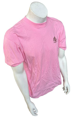 Anvil Men's Mossy Oak Tree Graphic Pink Short Sleeve Shirt Size Large