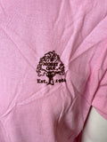 Anvil Men's Mossy Oak Tree Graphic Pink Short Sleeve Shirt Size Large