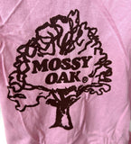 Anvil Men's Mossy Oak Tree Graphic Pink Short Sleeve Shirt Size Large