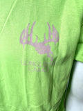 Anvil Men's LongLeaf Camo Antler Graphic Green Short Sleeve Shirt Size Large