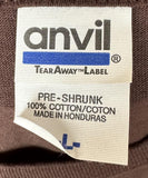 Anvil Men's LongLeaf Camo Antler Graphic Brown Short Sleeve Shirt Size Large