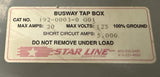 Starline 192-0003-0 G01 Busway Tap Box 20A 125V Max 5000A Short Circuit