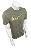 Nike Men's Dri Fit Camo Swoosh Slate Short Sleeve Shirt Athletic Cut Size Medium