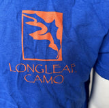 Anvil Men's LongLeaf Camo Leaf Graphic Blue Short Sleeve Shirt Size Large