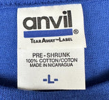 Anvil Men's LongLeaf Camo Leaf Graphic Blue Short Sleeve Shirt Size Large