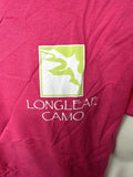 Anvil Men's LongLeaf Camo Leaf Graphic Pink Short Sleeve Shirt Size Large