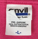 Anvil Men's LongLeaf Camo Leaf Graphic Pink Short Sleeve Shirt Size Large