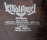 Next Level Women's Lethal Angel Devil Graphic Black Short Sleeve Shirt Size S
