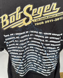 Hanes Men's Bob Seger Silver Bullet Band Black Short Sleeve Shirt Size Large