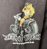 Anvil Men's Lethal Threat Motorcycle Black Short Sleeve Shirt Size Large