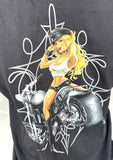 Anvil Men's Lethal Threat Motorcycle Black Short Sleeve Shirt Size Large