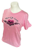 Anvil Women's River City Gang Graphic Pink Short Sleeve Band Shirt Size Small