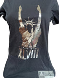 Nike Women's Touchdown Statue of Liberty Super Bowl XLVIII Black Shirt Size M