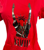 Nike Women's Touchdown Statue of Liberty Super Bowl XLVIII Red Slim Shirt Size M