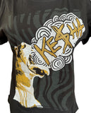 Tultex Women's Kesha Graphic Black Short Sleeve Shirt Size Large