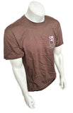 Anvil Men's LongLeaf Camo Leaf Graphic Brown Short Sleeve Shirt Size Large