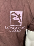 Anvil Men's LongLeaf Camo Leaf Graphic Brown Short Sleeve Shirt Size Large