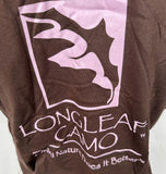 Anvil Men's LongLeaf Camo Leaf Graphic Brown Short Sleeve Shirt Size Large