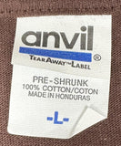 Anvil Men's LongLeaf Camo Leaf Graphic Brown Short Sleeve Shirt Size Large