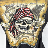 Mojo Sportfishing Gear Men's Pirate Skull Black Short Sleeve Shirt Size Large
