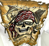 Mojo Sportfishing Gear Men's Pirate Skull White Short Sleeve Shirt Size Large