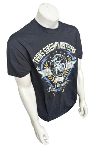 Anvil Men's Trans-Siberian Orchestra Graphic Black Short Sleeve Shirt Size Large