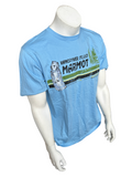 Anvil Men's Vancouver Island Marmot Conserve Blue Short Sleeve Shirt Size Large