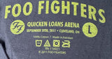 Men's Foo Fighters Tour 2011 Cleveland Ohio Black Short Sleeve Shirt Size Large