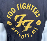 Men's Foo Fighters Tour 2011 Detroit Black Short Sleeve Shirt Size Large