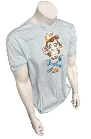 Valve Gear Men's Grease Monkey Mechanic Light Blue Short Sleeve Shirt Size Large