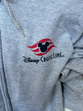 Hanes Men's Disney Cruise Line Gray Zipper Hoodie Sweatshirt Size XL