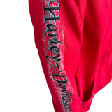 Men's Harley Davidson Red Zipper Hoodie Sweatshirt Size Large