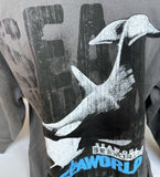 Anvil Men's Seaworld Orca Gray Hoodie Sweatshirt Size Large