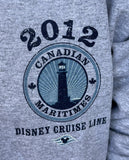 Hanes Men's Disney Cruise Line Canada Gray Zipper Hoodie Sweatshirt Size Large