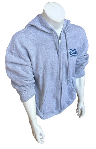 Gildan Men's Disney Store Magic Gray Zipper Hoodie Sweatshirt Size Large