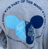 Gildan Men's Disney Store Magic Gray Zipper Hoodie Sweatshirt Size Large