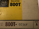 Allen-Bradley 800T-GC16F Oiltight Pilot Pushbutton Control Unit Series A 600 VAC