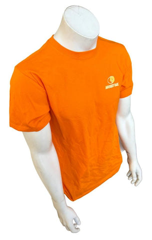 Anvil Men's Mossy Oak Tree Graphic Orange Short Sleeve Shirt Size Medium