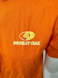 Anvil Men's Mossy Oak Tree Graphic Orange Short Sleeve Shirt Size Medium
