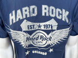 Hard Rock Cafe Men's Orlando Est 1971 Blue Short Sleeve Shirt Size Large