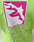 Anvil Men's LongLeaf Camo Leaf Graphic Green Short Sleeve Shirt Size Medium