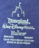 Hanes Men's Walt Disney World Mickey Mouse Blue Short Sleeve Shirt Size Large